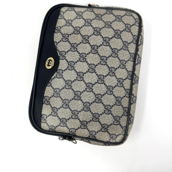 Gucci Vintage Ophidia Navy GG Supreme Canvas Crossbody Bag – Gold Hardware - Picture 5 of 11